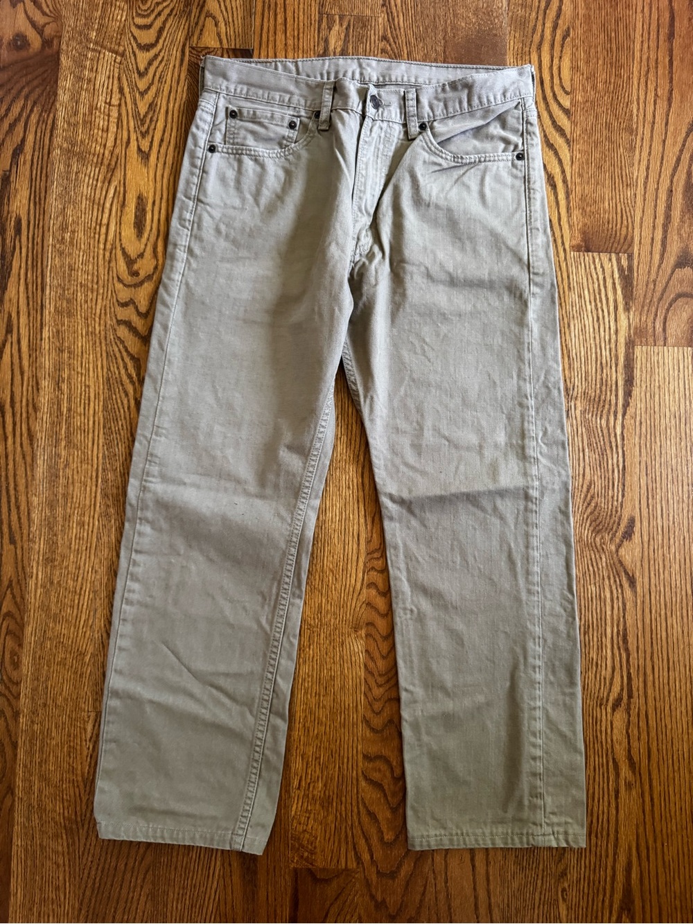 Levi’s 505 Regular Fit Straight Leg Khaki Jeans Men’s 33x30